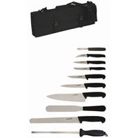 Click for a bigger picture.10 Piece Knife Set + Knife Case