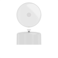 Click for a bigger picture.Clear PC Dome Lid With White Handle 26.5 x 16.2cm