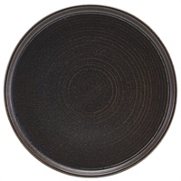 Click for a bigger picture.Terra Porcelain Black Low Presentation Plate 25cm