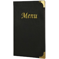 Click for a bigger picture.A5 Menu Holder Black 8 Pages