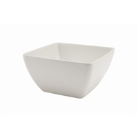 Click for a bigger picture.White Melamine Curved Square Bowl 19cm