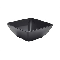 Click for a bigger picture.Black Melamine Curved Square Bowl 26.2cm