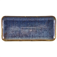 Click for a bigger picture.Terra Porcelain Aqua Blue Narrow Rectangular Platter 27 x 12.5cm