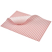 Click for a bigger picture.Greaseproof Paper Red Gingham Print 35 x 25cm