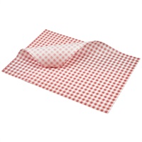 Click for a bigger picture.Greaseproof Paper Red Gingham Print 35 x 25cm