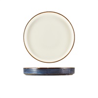 Click for a bigger picture.Terra Porcelain Aqua Blue Two Tone Presentation Plate 18cm