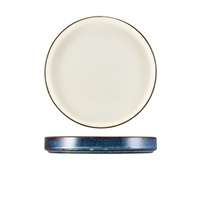 Click for a bigger picture.Terra Porcelain Aqua Blue Two Tone Presentation Plate 21cm