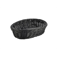 Click for a bigger picture.Black Oval Polywicker Basket 22.5 x 15.5 x 6.5cm