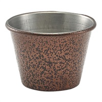 Click for a bigger picture.2.5oz Stainless Steel Ramekin Hammered Copper