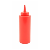 Click for a bigger picture.Genware Squeeze Bottle Red 12oz/ 35cl