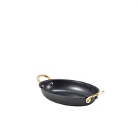 Click for a bigger picture.GenWare Black Vintage Steel Oval Dish 18.5 x 13.5cm