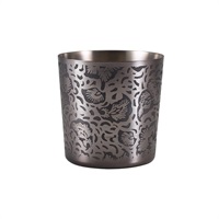 Click for a bigger picture.GenWare Black Floral Stainless Steel Serving Cup 8.5 x 8.5cm