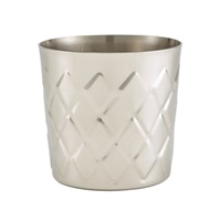Click for a bigger picture.Diamond Pattern Stainless Steel Serving Cup 8.5 x 8.5cm