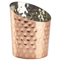 Click for a bigger picture.Hammered Copper Plated Angled Cone 9.5 x 11.6cm (Dia x H)