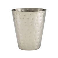 Click for a bigger picture.Hammered Stainless Steel Conical Serving Cup 9 x 10cm