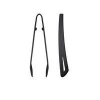 Click for a bigger picture.Black Silicone Tongs 29cm