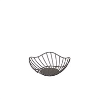 Click for a bigger picture.GenWare Lotus Leaf Black Wire Basket 20 x 8cm