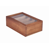 Click for a bigger picture.Acacia Wood Tea Box 30 x 20 x 10cm