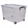 Storage Box 60L W/ Clip Handles On Wheels