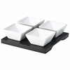 Click here for more details of the Genware Black Wooden Tray With 4 Dip Dishes