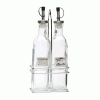 Square Glass Oil & Vinegar With Chrome Stand