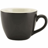 Click here for more details of the Genware Porcelain Matt Black Bowl Shaped Cup 9cl/3oz