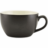 Genware Porcelain Matt Black Bowl Shaped Cup 25cl/ 8.75oz