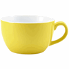 Genware Porcelain Yellow Bowl Shaped Cup 25cl/ 8.75oz