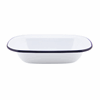 Click here for more details of the Enamel Rect. Pie Dish White & Blue 20cm