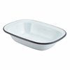Click here for more details of the Enamel Rect. Pie Dish White with Grey Rim 20cm