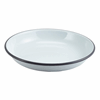 Enamel Rice/Pasta Plate White with Grey Rim 20cm