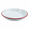 Enamel Rice/Pasta Plate White with Red Rim 20cm