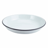 Click here for more details of the Enamel Rice/Pasta Plate White with Grey Rim 24cm
