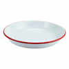 Click here for more details of the Enamel Rice/Pasta Plate White with Red Rim 24cm