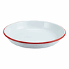Enamel Rice/ Pasta Plate White with Red Rim 24cm