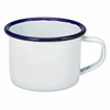 Click here for more details of the Enamel Mug White With Blue Rim 12cl/4.2oz