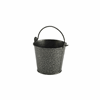 Galvanised Steel Hammered Serving Bucket 10cm Dia Silver