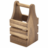 Acacia Wood Cutlery Holder 10 x 10 x 20cm